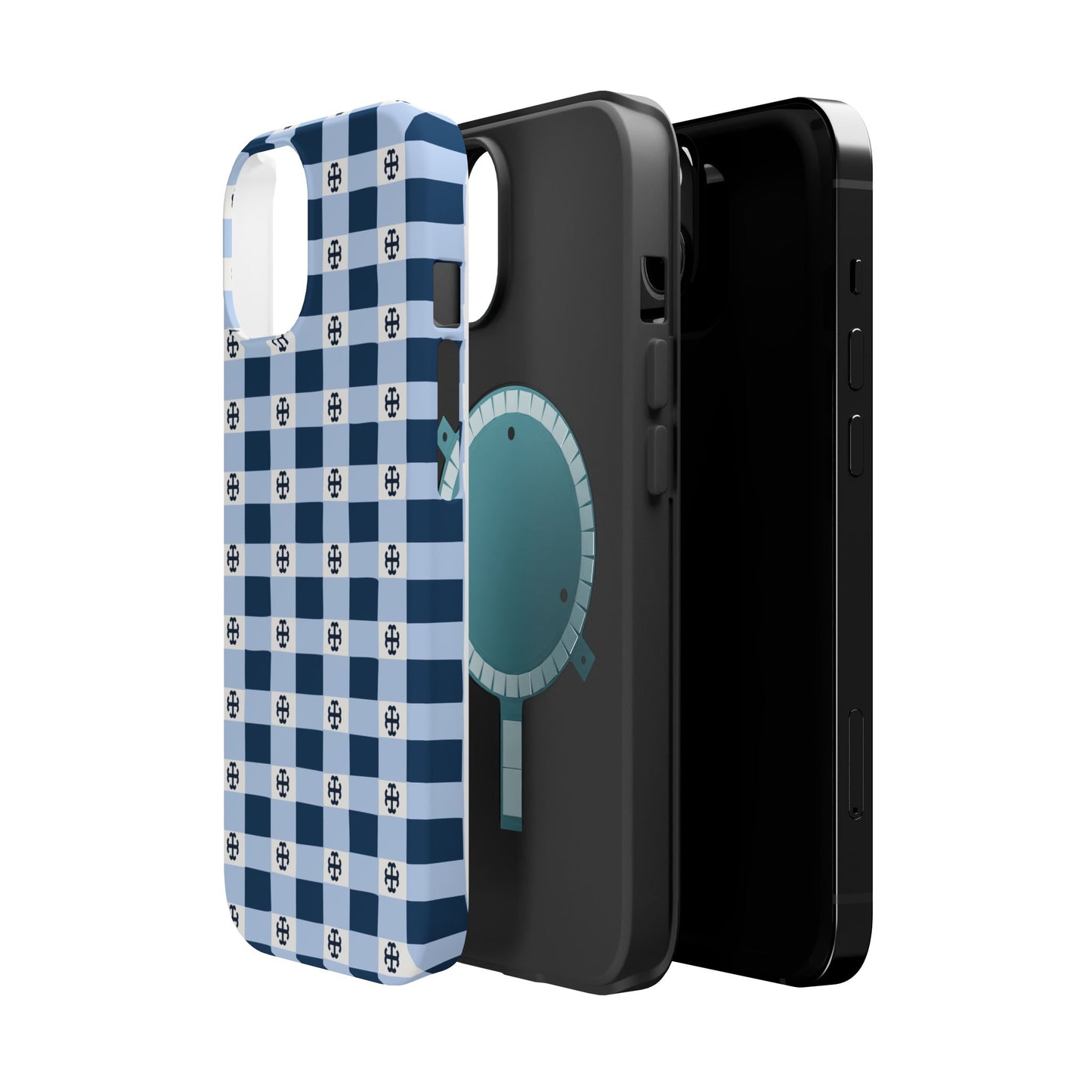 Saint Mary's College Gingham French Cross Magnetic Phone Case | Belles Blue | Better in Blue Co.