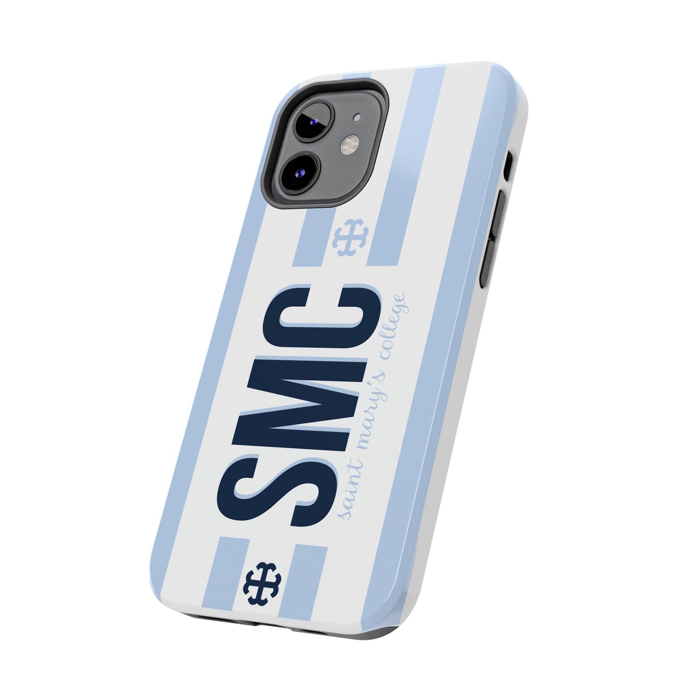 Saint Mary's College Belles Blue Striped Phone Case | French Cross | Better in Blue Co.
