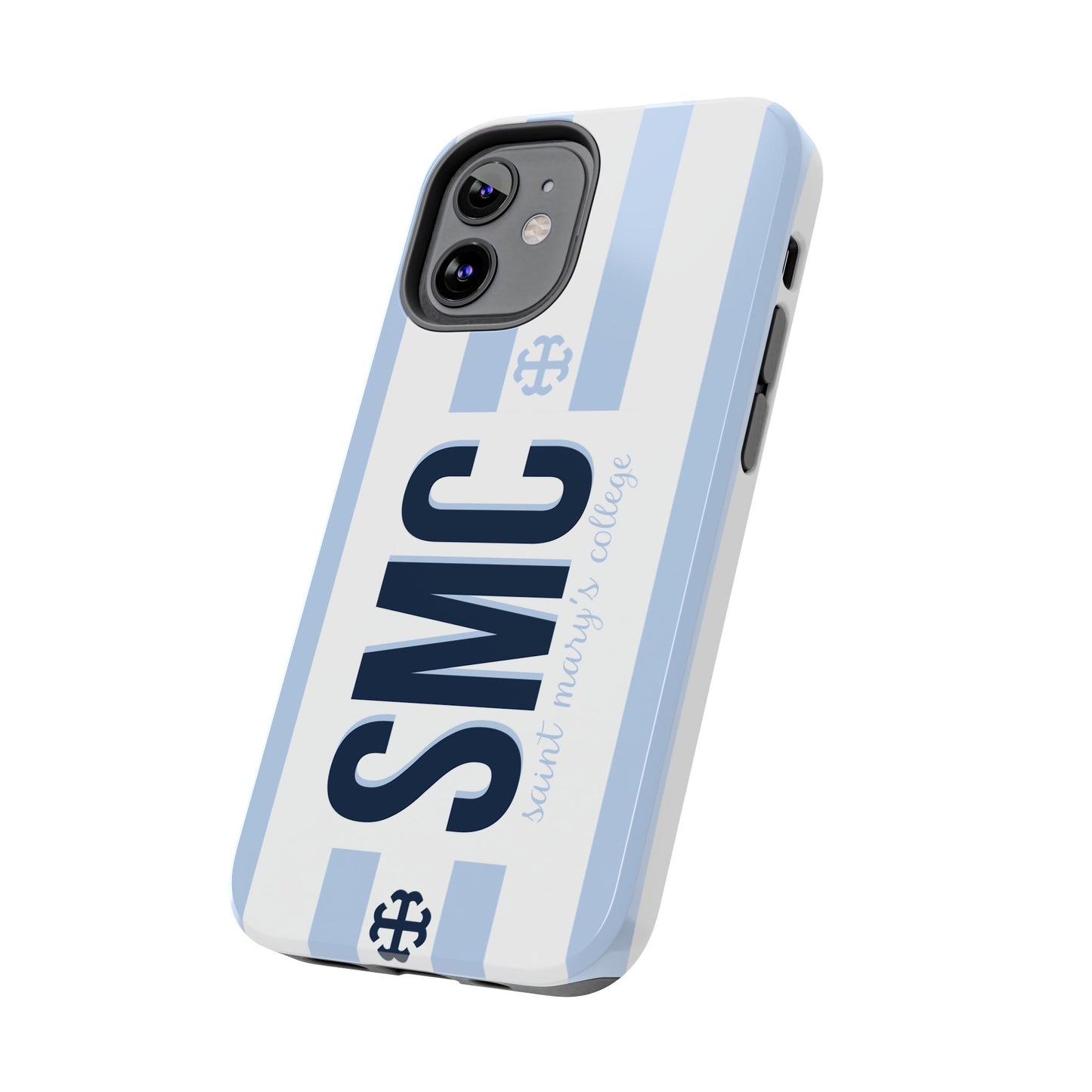 Saint Mary's College Belles Blue Striped Phone Case | French Cross | Better in Blue Co.