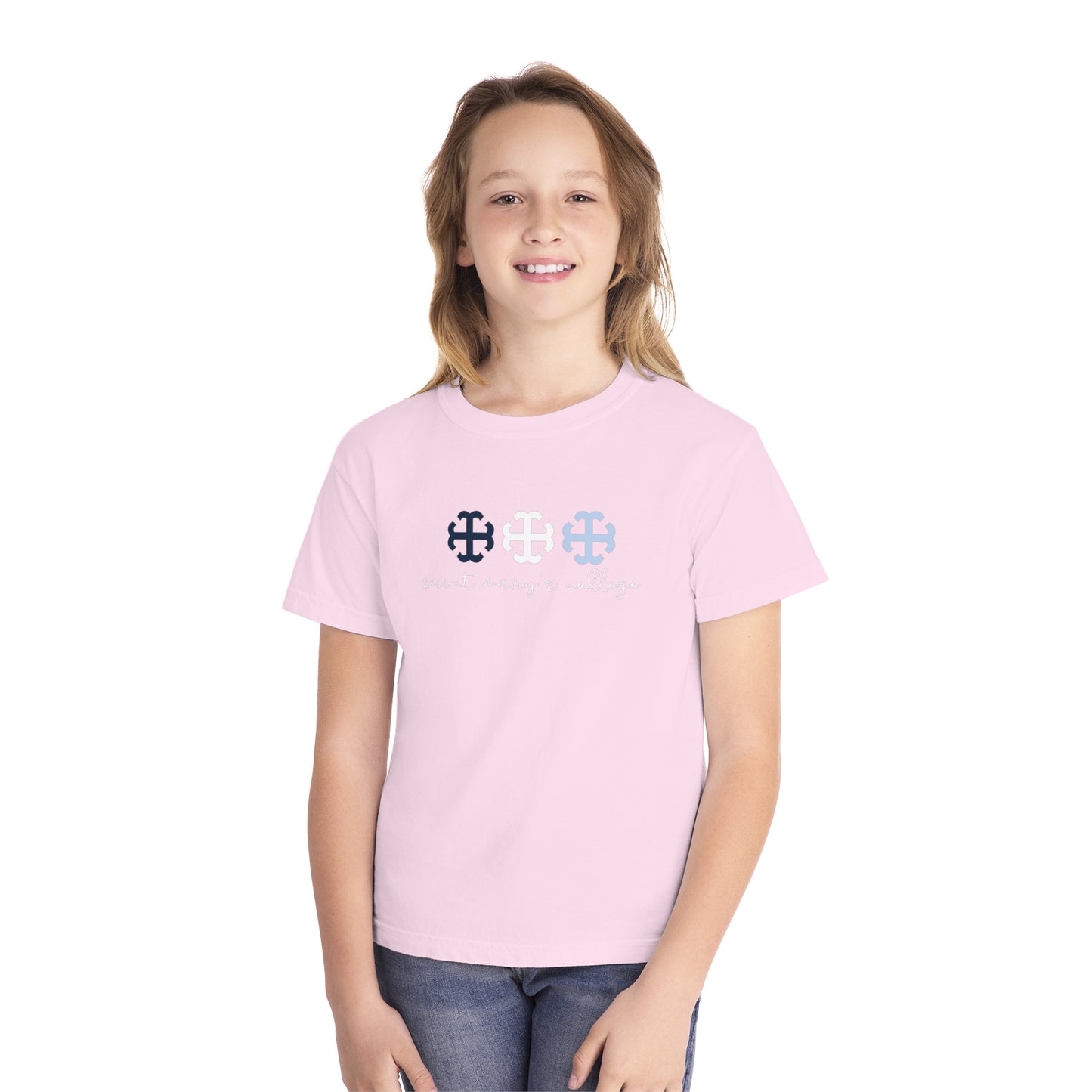Youth Saint Mary's College French Cross Tee | Belles | Smick | Better in Blue Co.