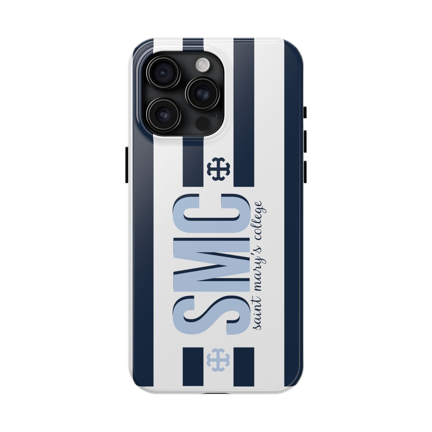 Saint Mary's College Navy Blue Striped Phone Case | French Cross | Better in Blue Co.