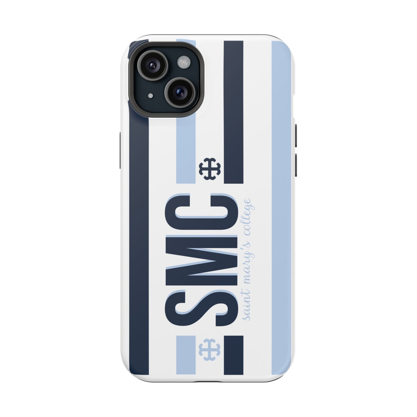 Saint Mary's College Navy/Belles Blue Striped Magnetic Phone Case | French Cross | Better in Blue Co.