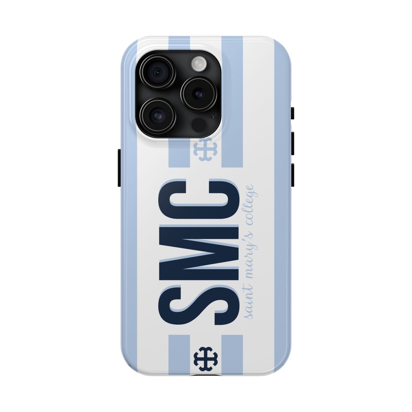 Saint Mary's College Belles Blue Striped Phone Case | French Cross | Better in Blue Co.