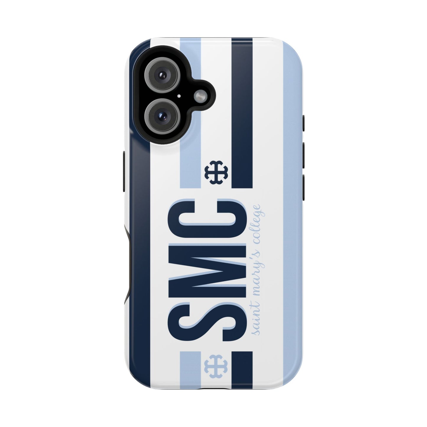 Saint Mary's College Navy/Belles Blue Striped Magnetic Phone Case | French Cross | Better in Blue Co.