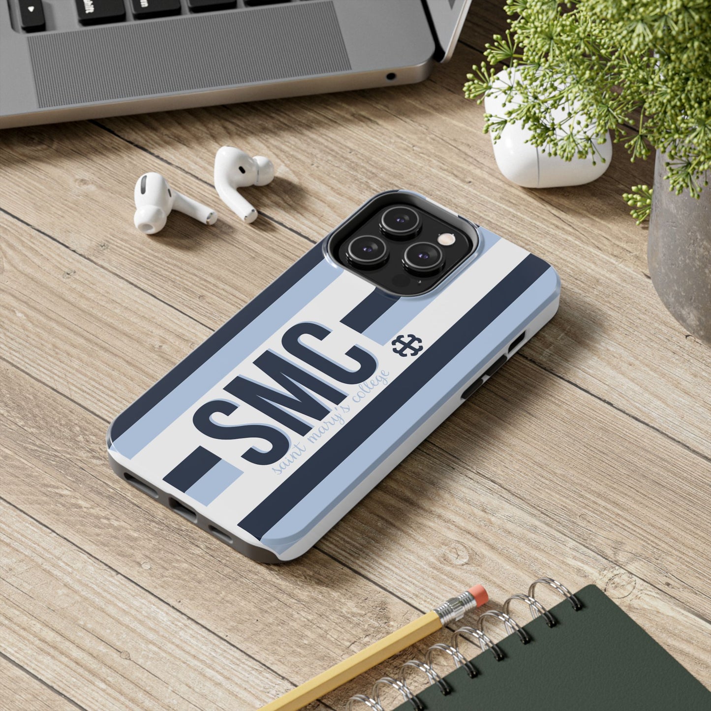 Saint Mary's College Phone Case SMC Navy/Belles Blue/White French Cross | Better in Blue Co.