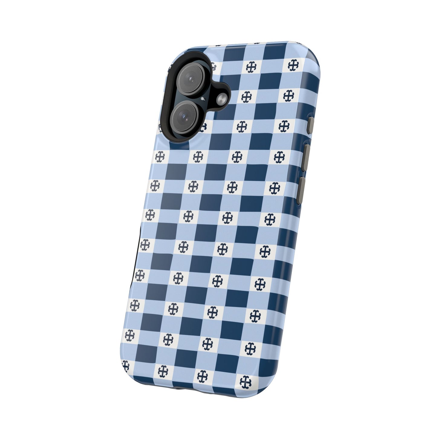 Saint Mary's College Gingham French Cross Magnetic Phone Case | Belles Blue | Better in Blue Co.