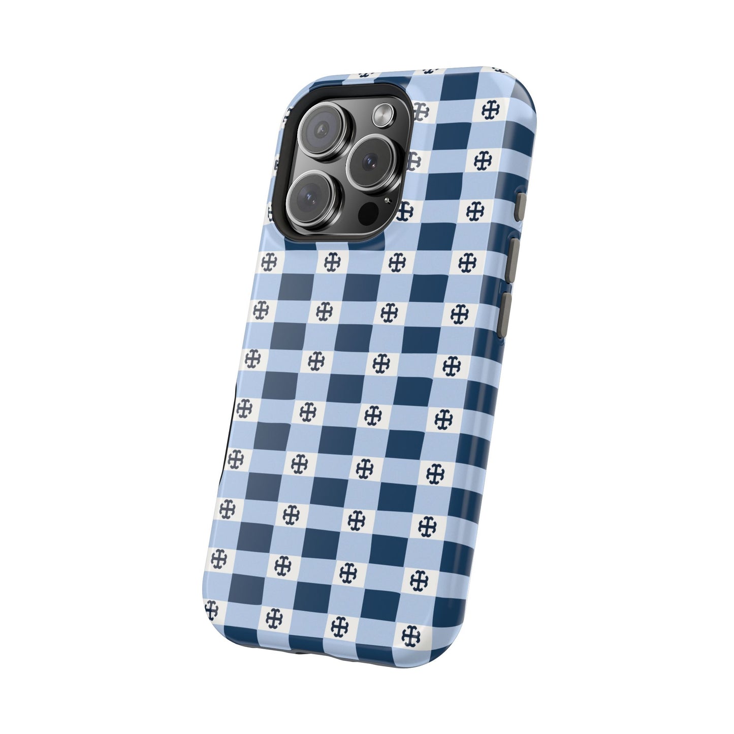 Saint Mary's College Gingham French Cross Magnetic Phone Case | Belles Blue | Better in Blue Co.