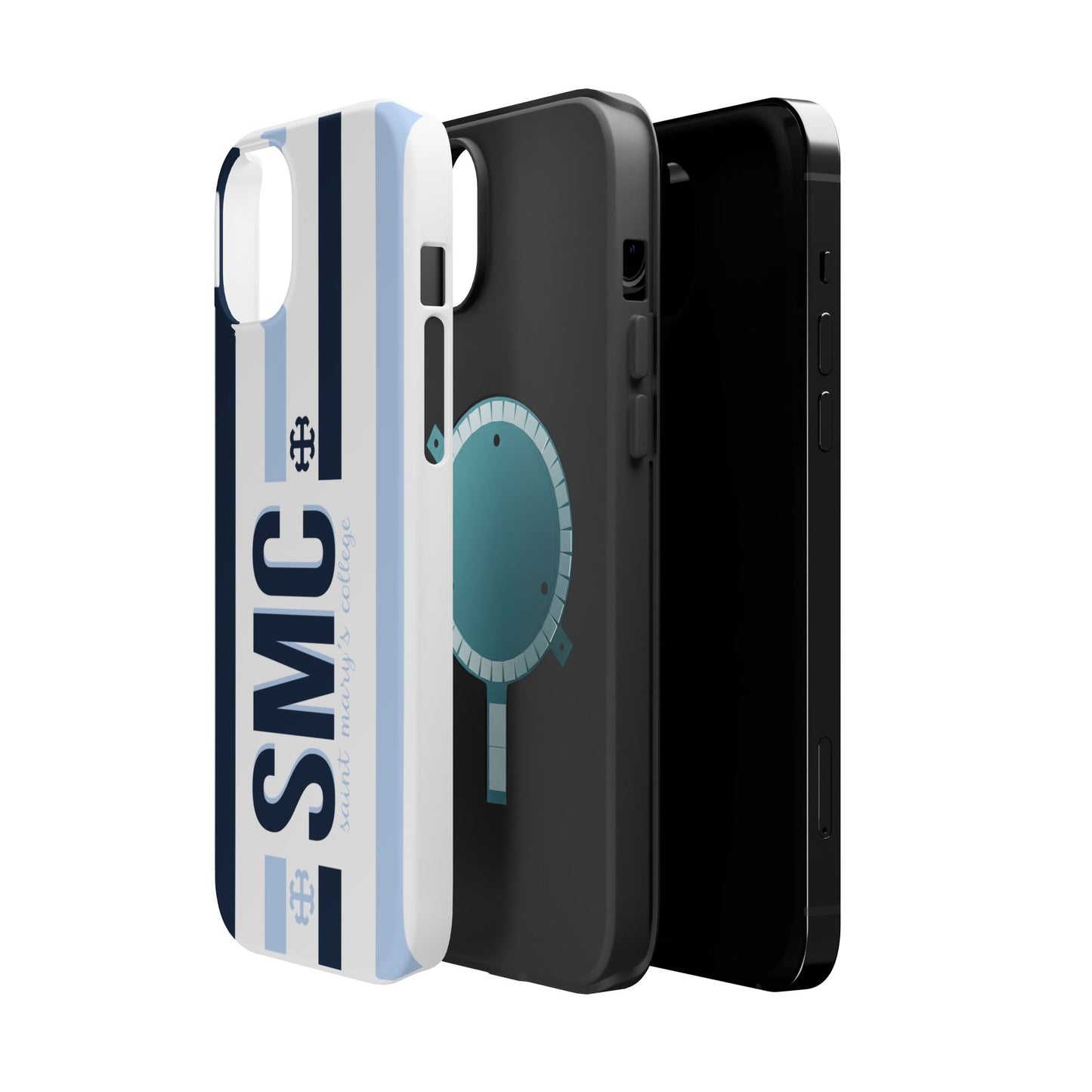 Saint Mary's College Navy/Belles Blue Striped Magnetic Phone Case | French Cross | Better in Blue Co.
