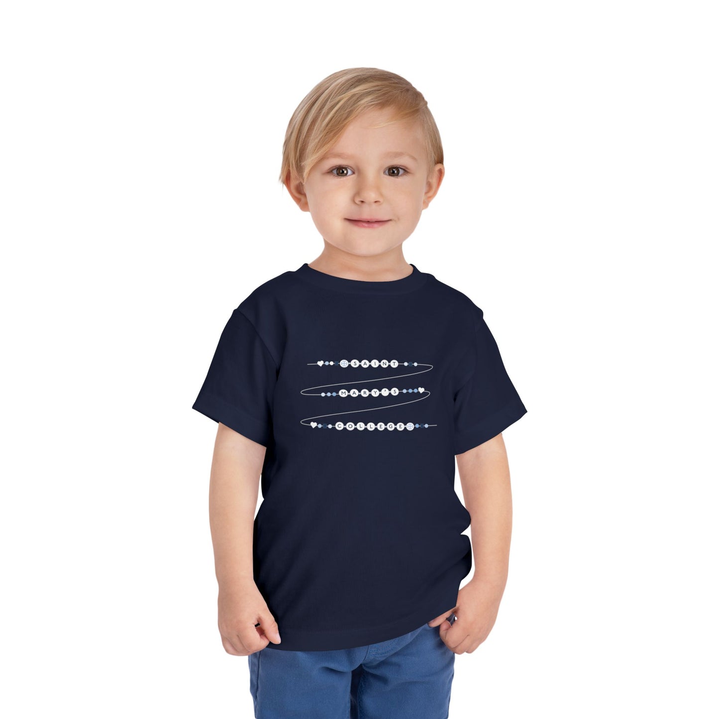 Saint Mary's College Friendship Bracelet  Toddler Short Sleeve Tee| Belles Blue | Smick | Better in Blue Co.
