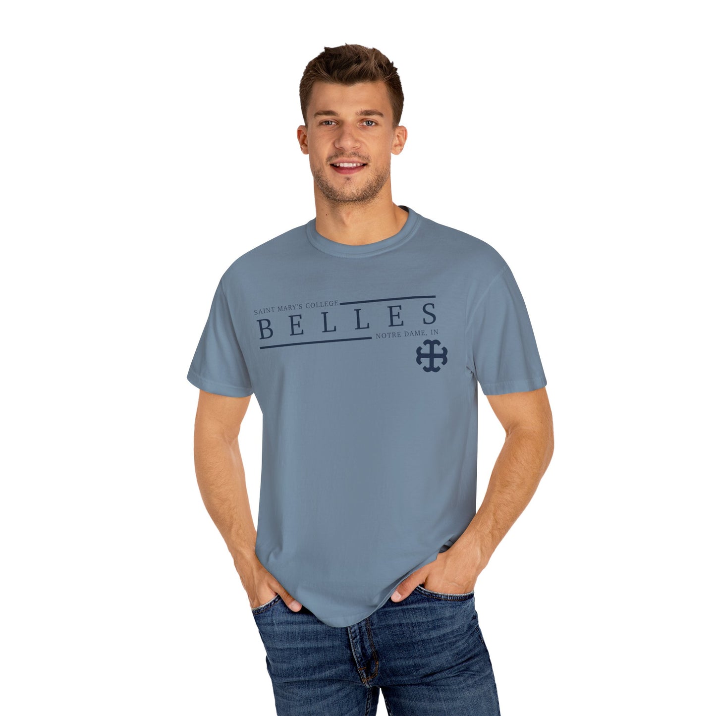 Saint Mary's College Belles Comfort Colors Unisex T-Shirt | French Cross | Notre Dame, IN | Better in Blue Co.