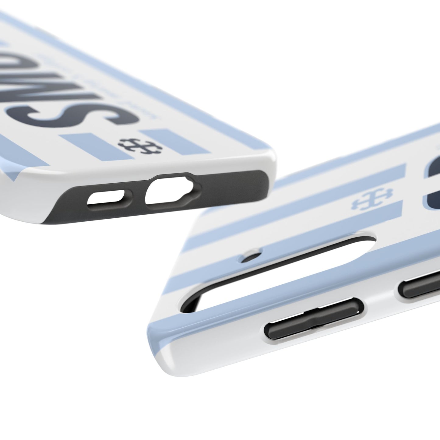 Saint Mary's College Belles Blue Striped Phone Case | French Cross | Better in Blue Co.