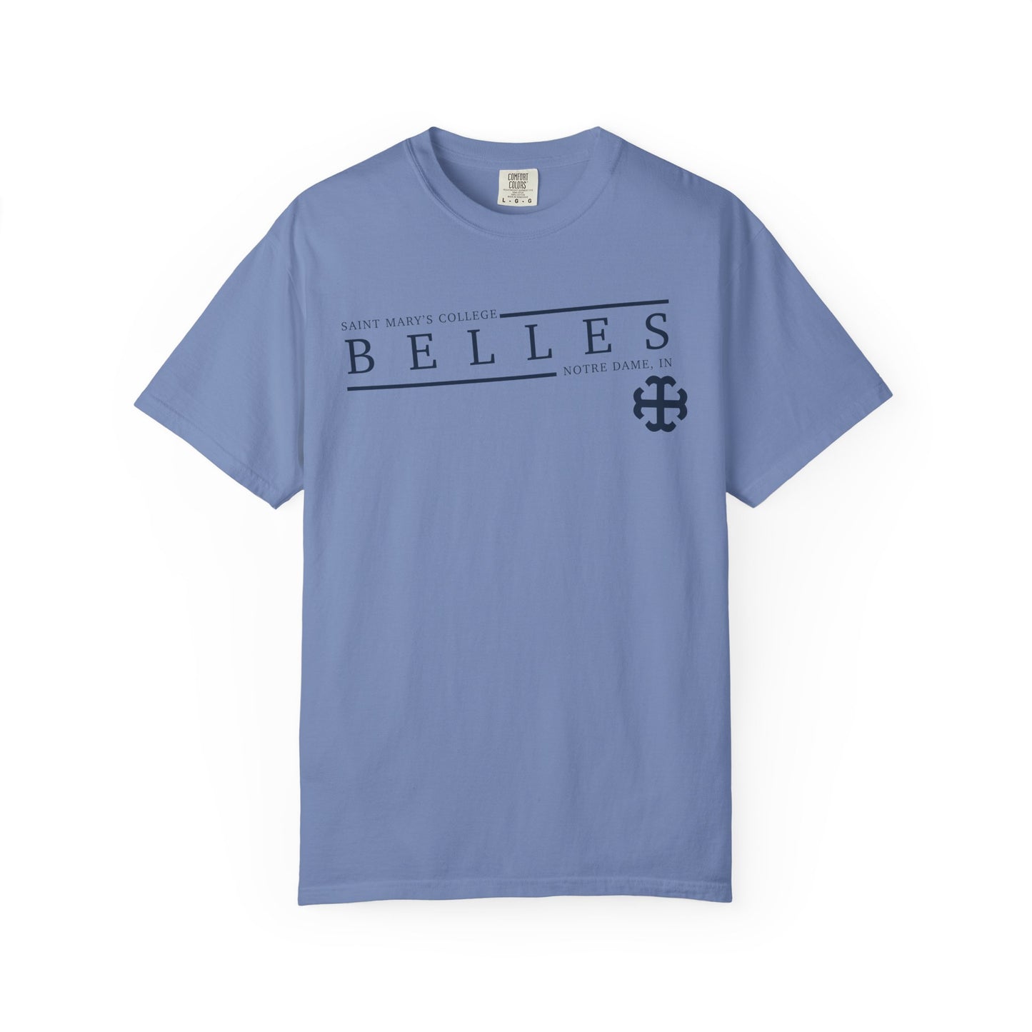 Saint Mary's College Belles Comfort Colors Unisex T-Shirt | French Cross | Notre Dame, IN | Better in Blue Co.
