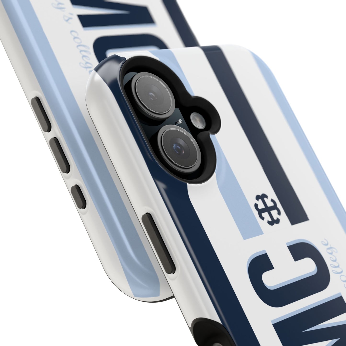 Saint Mary's College Navy/Belles Blue Striped Magnetic Phone Case | French Cross | Better in Blue Co.
