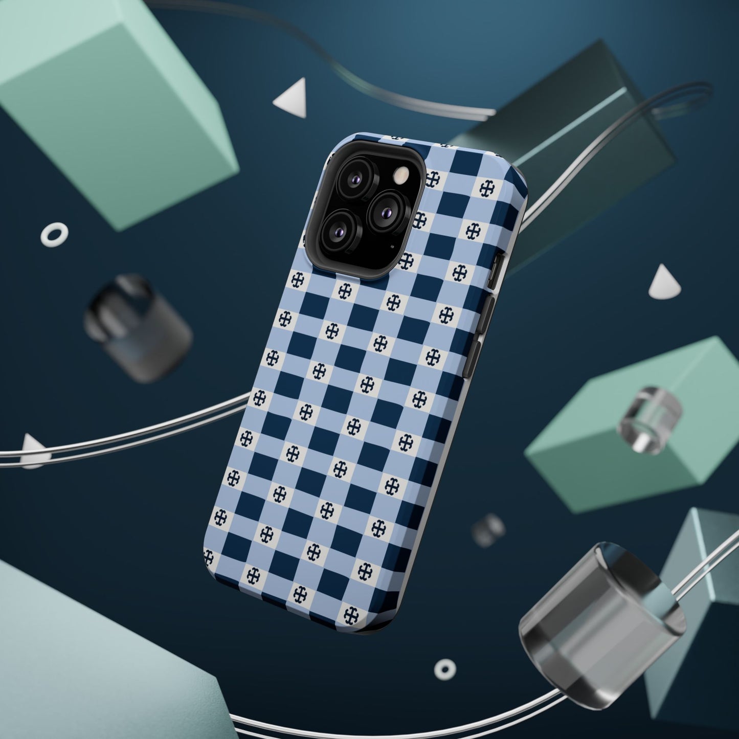 Saint Mary's College Gingham French Cross Magnetic Phone Case | Belles Blue | Better in Blue Co.