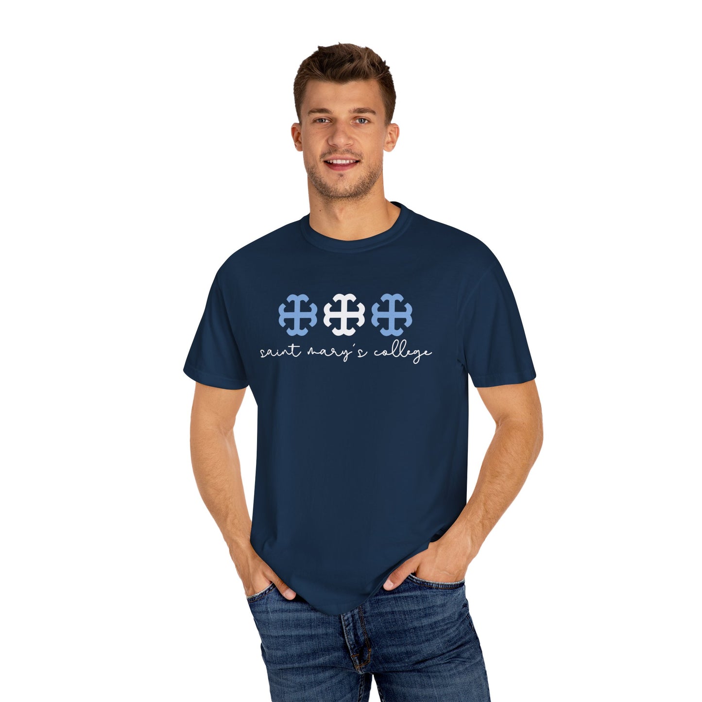 Saint Mary's College Triple French Cross Tee 2.0 | Belles Blue | Better in Blue Co.