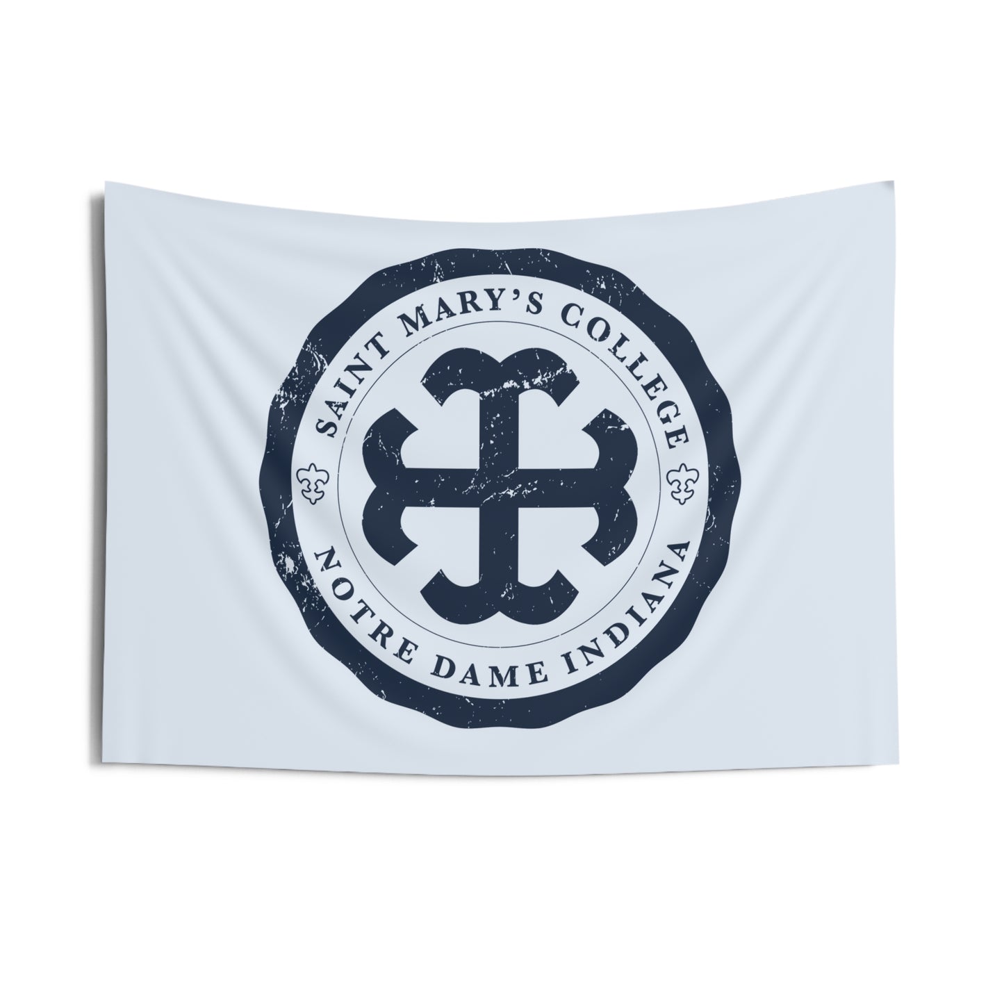 Saint Mary's College Distressed French Cross Seal Tapestry | Better in Blue Co.