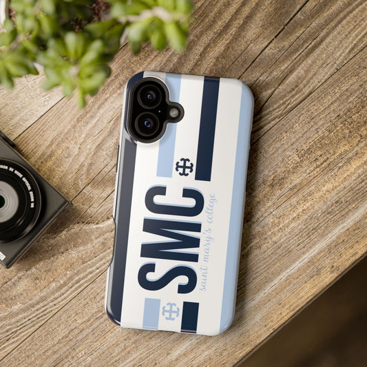Saint Mary's College Navy/Belles Blue Striped Magnetic Phone Case | French Cross | Better in Blue Co.