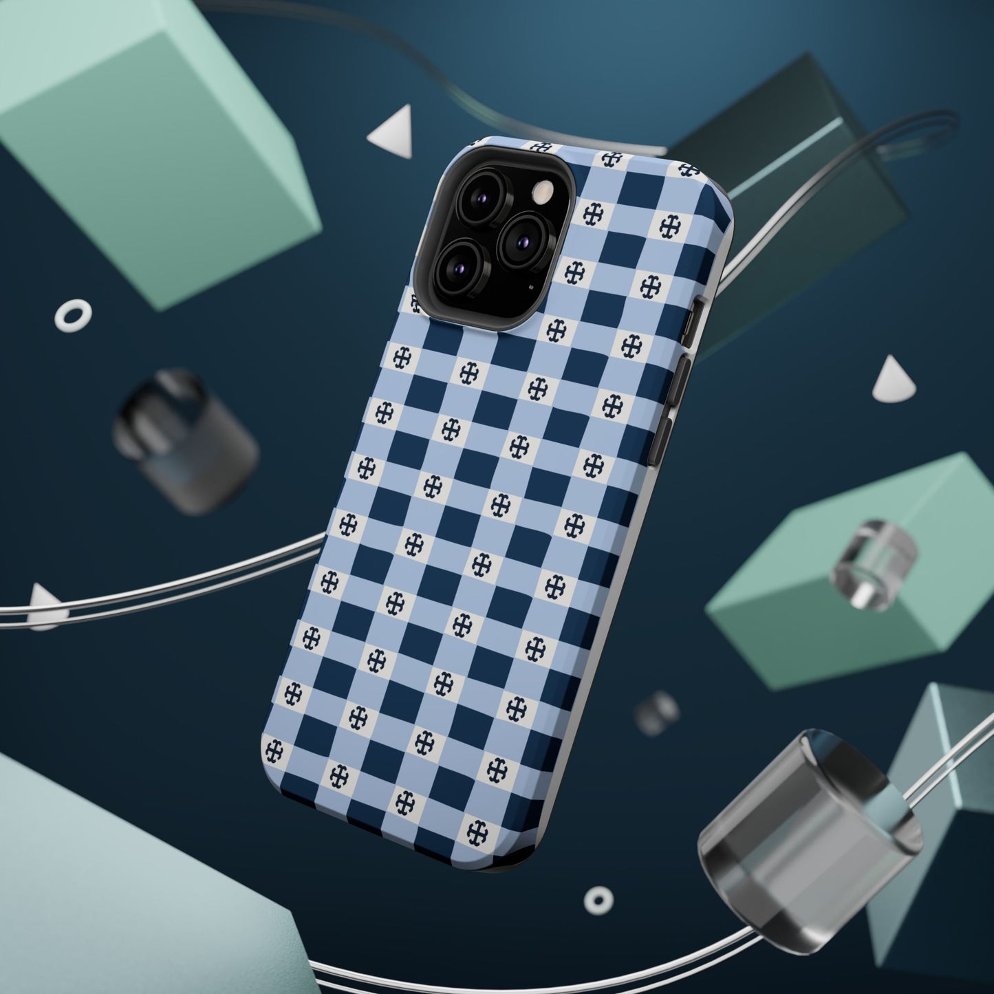 Saint Mary's College Gingham French Cross Magnetic Phone Case | Belles Blue | Better in Blue Co.
