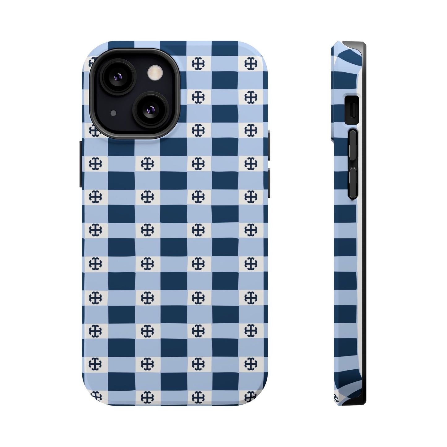 Saint Mary's College Gingham French Cross Magnetic Phone Case | Belles Blue | Better in Blue Co.