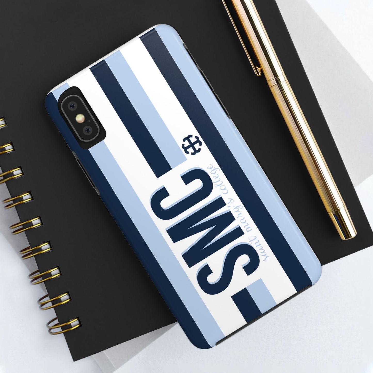 Saint Mary's College Phone Case SMC Navy/Belles Blue/White French Cross | Better in Blue Co.