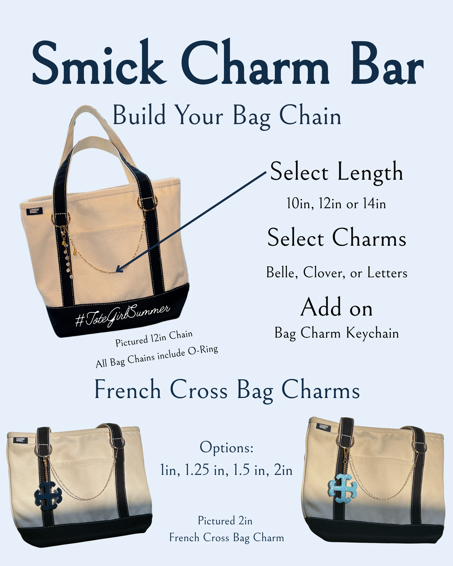 Saint Mary's College French Cross Bag Charm | Keychain | Belles Blue | Better in Blue Co.