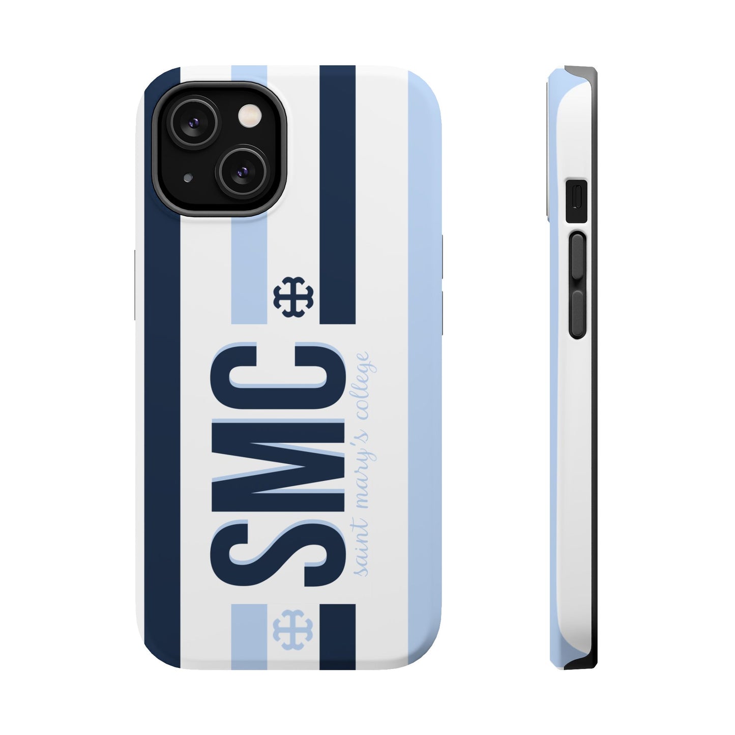 Saint Mary's College Navy/Belles Blue Striped Magnetic Phone Case | French Cross | Better in Blue Co.