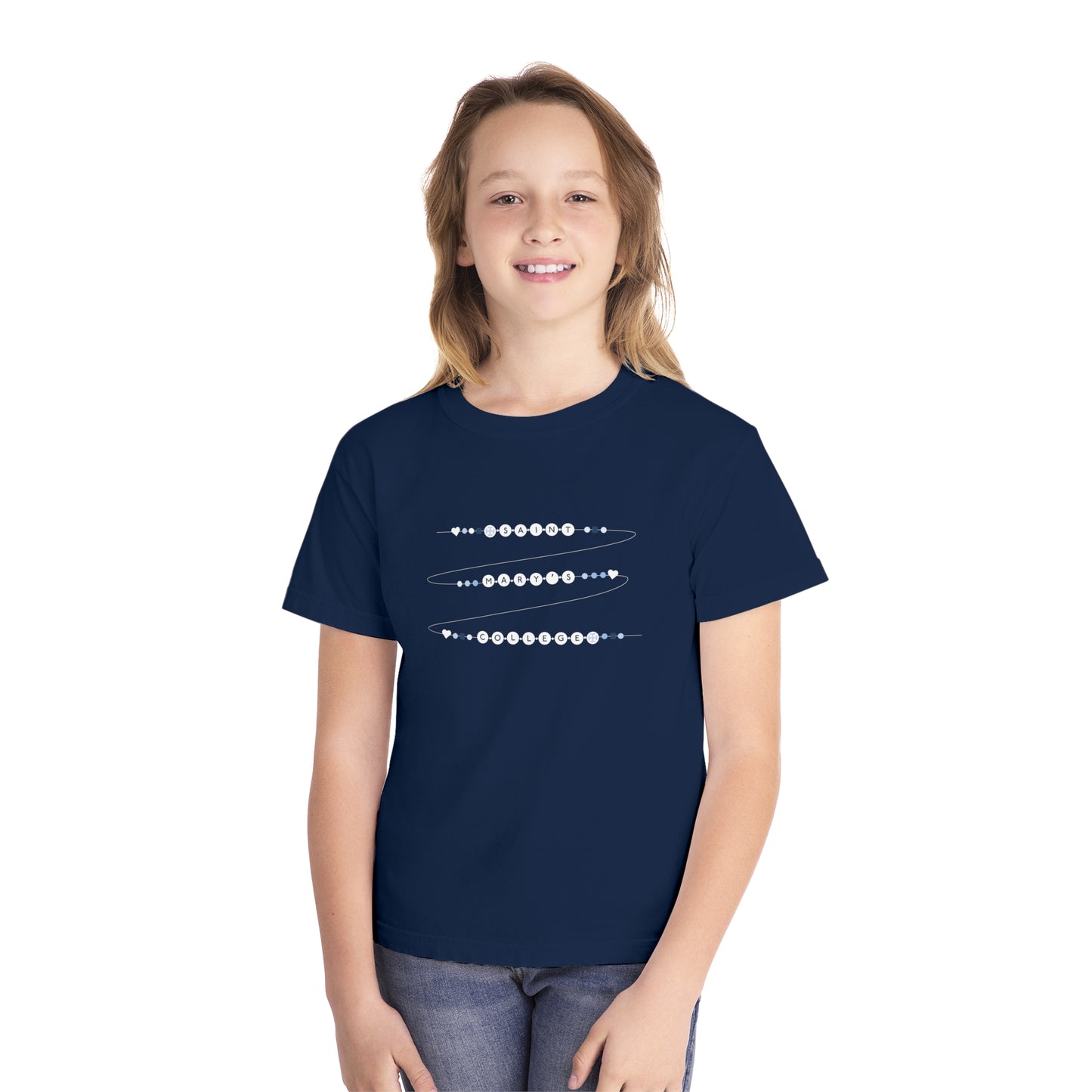 Saint Mary's College Friendship Bracelet Youth Midweight Tee | Belles Blue | Smick | Better in Blue Co.