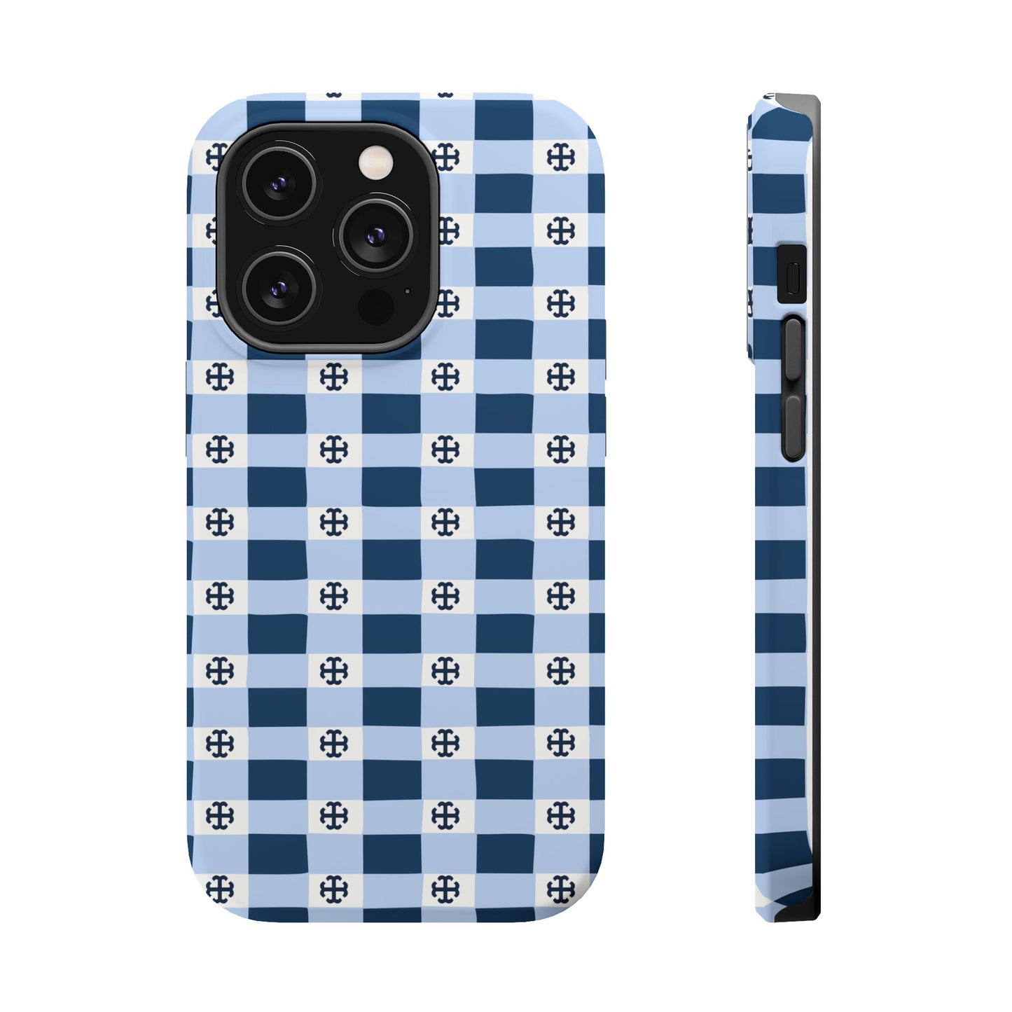 Saint Mary's College Gingham French Cross Magnetic Phone Case | Belles Blue | Better in Blue Co.