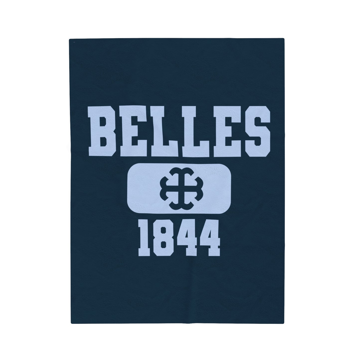 Saint Mary's College Belles 1844 Velveteen Plush Blanket | French Cross | Belles Blue | Better in Blue Co.