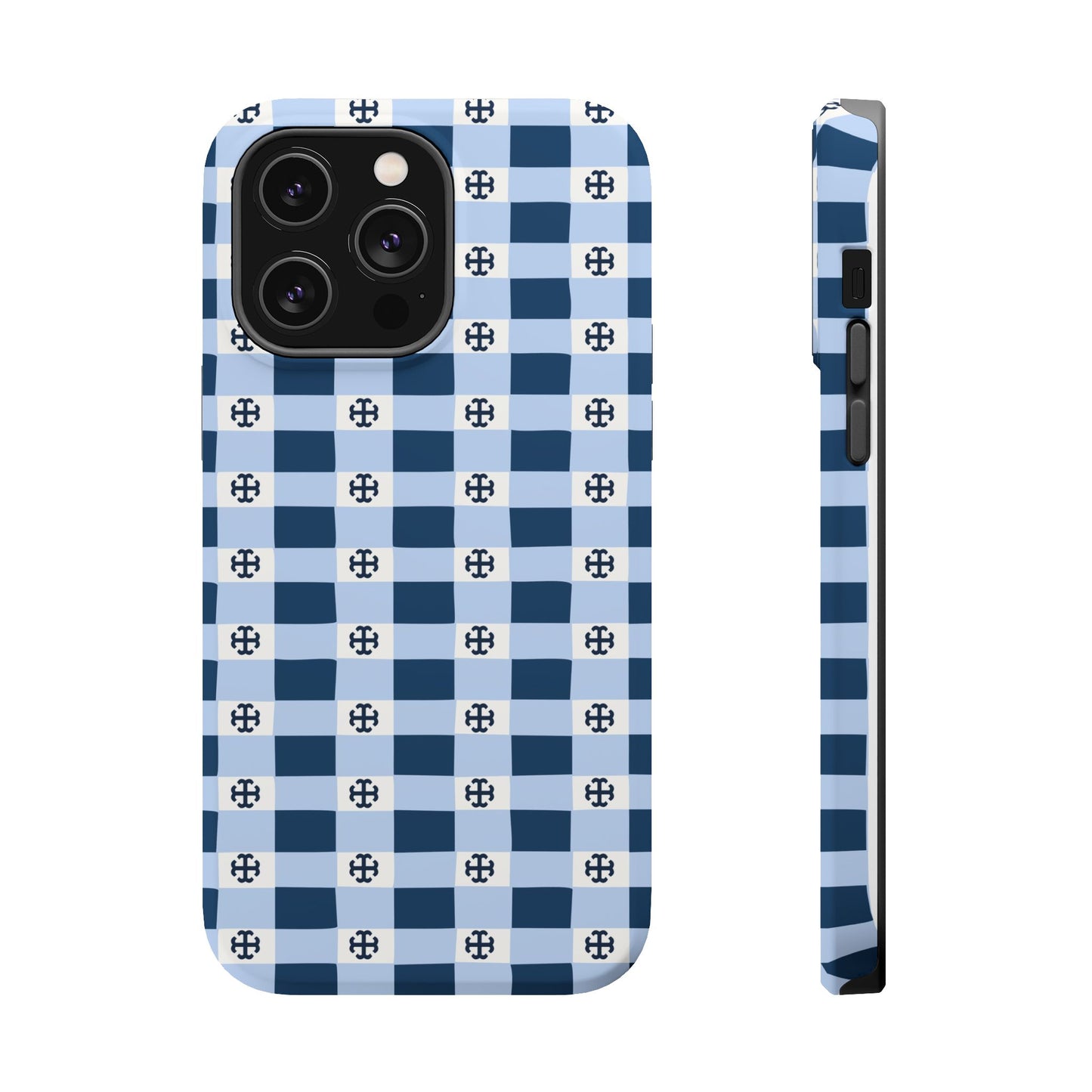 Saint Mary's College Gingham French Cross Magnetic Phone Case | Belles Blue | Better in Blue Co.