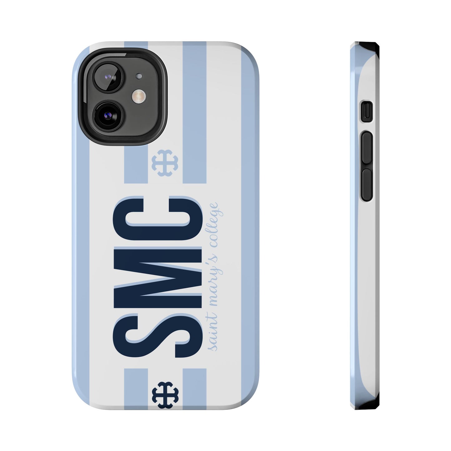 Saint Mary's College Belles Blue Striped Phone Case | French Cross | Better in Blue Co.
