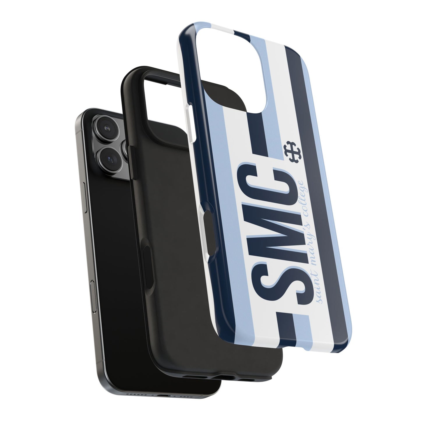 Saint Mary's College Phone Case SMC Navy/Belles Blue/White French Cross | Better in Blue Co.