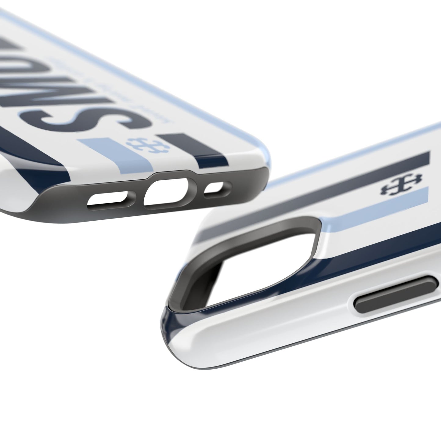 Saint Mary's College Navy/Belles Blue Striped Magnetic Phone Case | French Cross | Better in Blue Co.