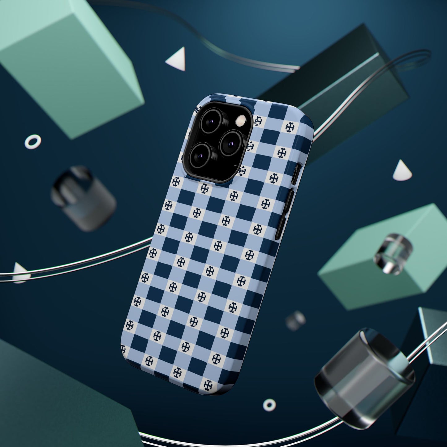 Saint Mary's College Gingham French Cross Magnetic Phone Case | Belles Blue | Better in Blue Co.