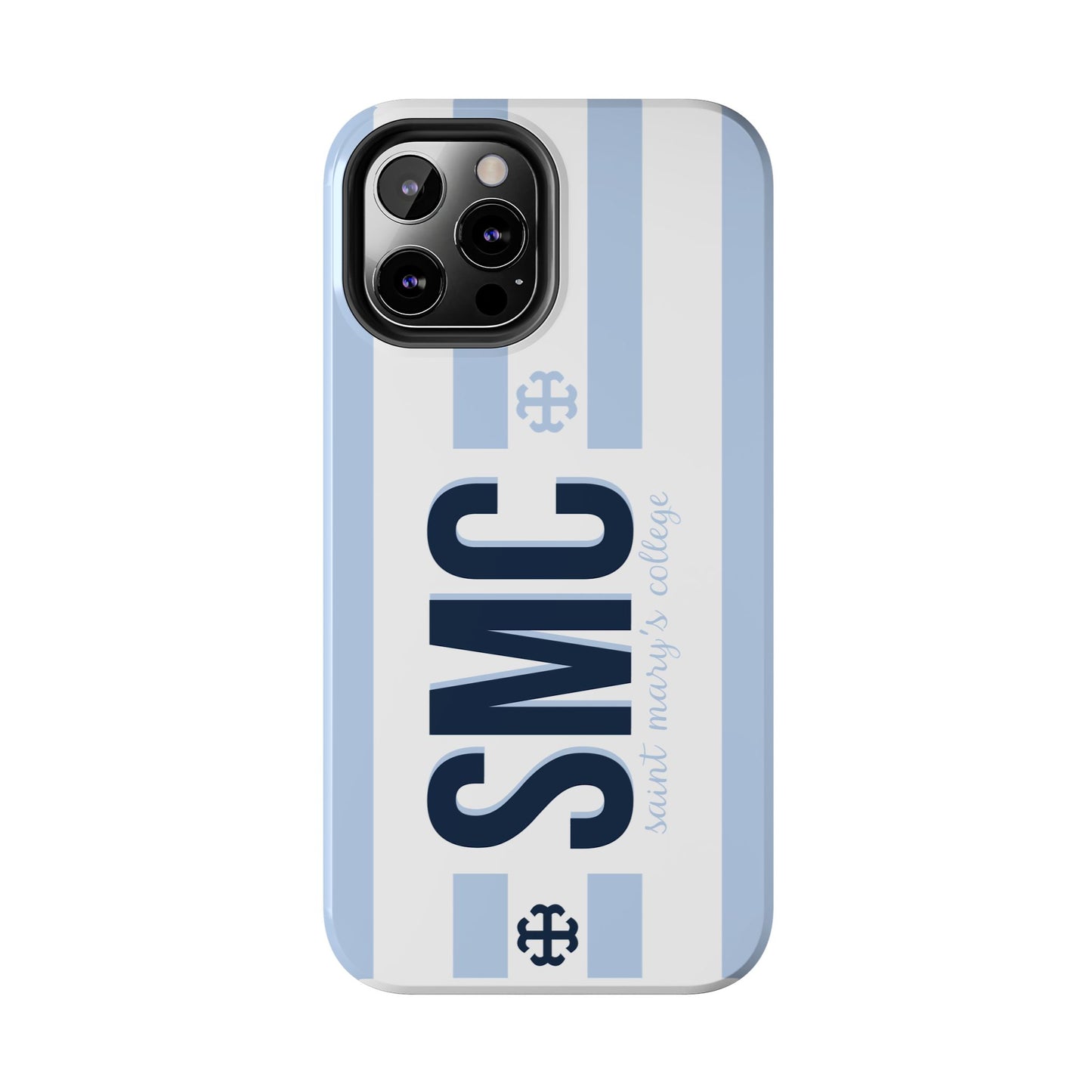 Saint Mary's College Belles Blue Striped Phone Case | French Cross | Better in Blue Co.