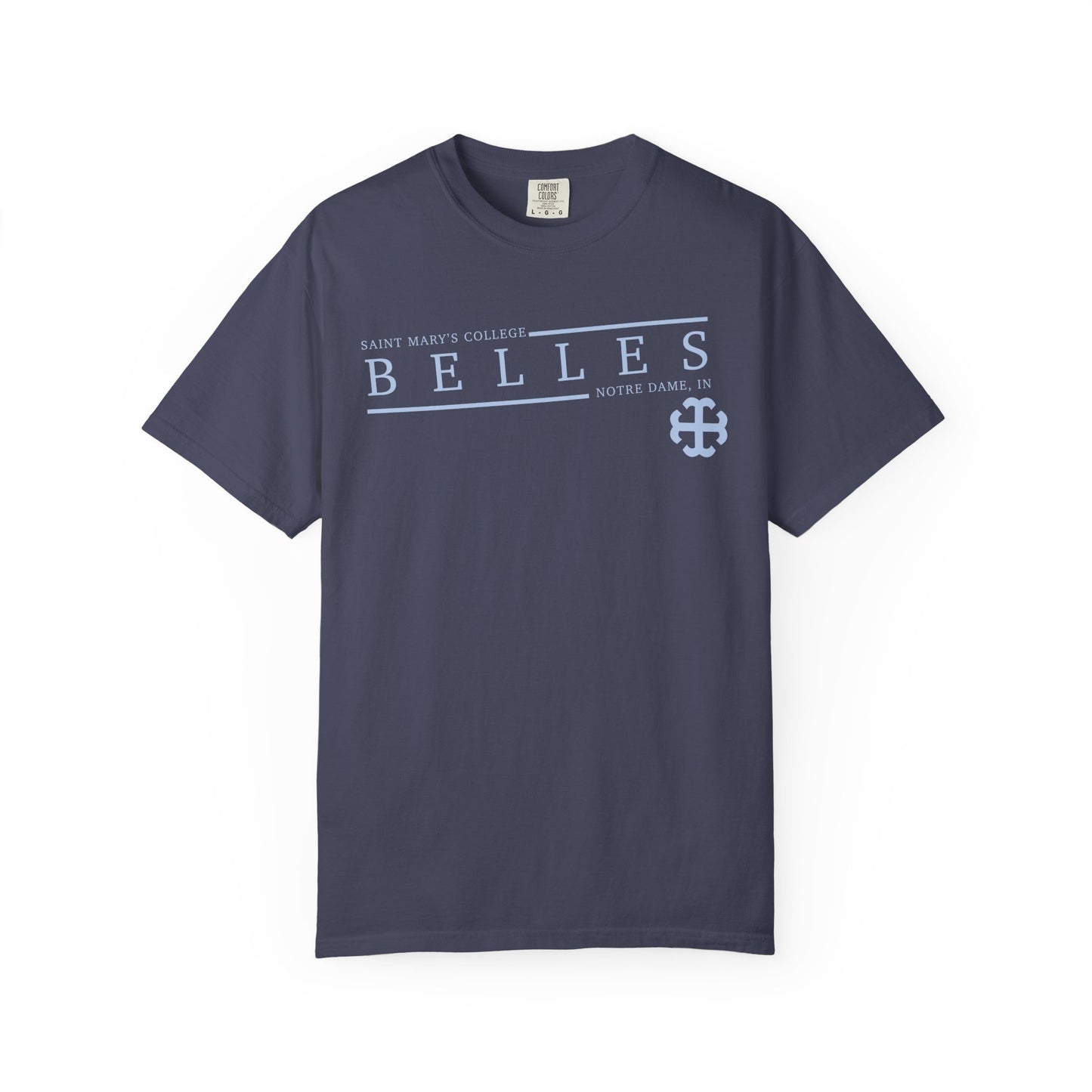 Saint Mary's College Belles Comfort Colors Unisex T-Shirt | French Cross | Notre Dame, IN | Better in Blue Co.