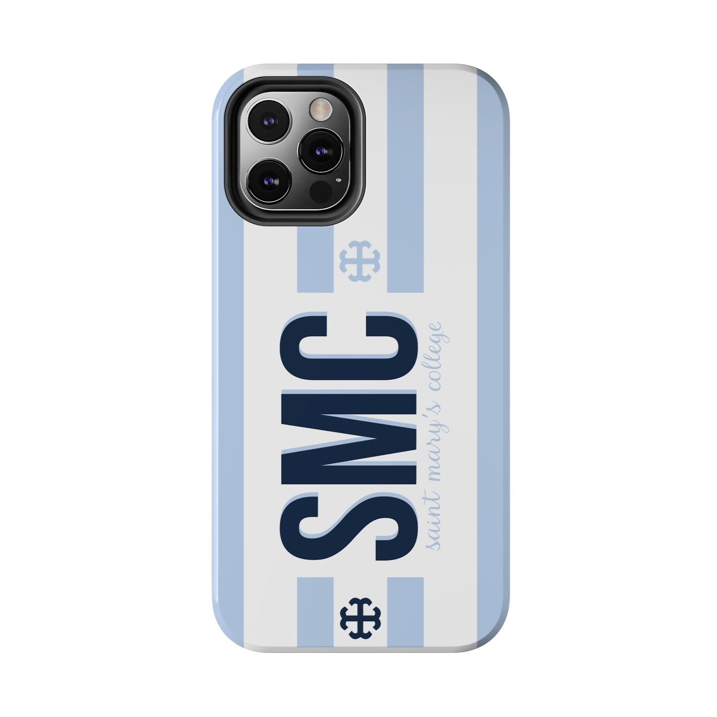 Saint Mary's College Belles Blue Striped Phone Case | French Cross | Better in Blue Co.