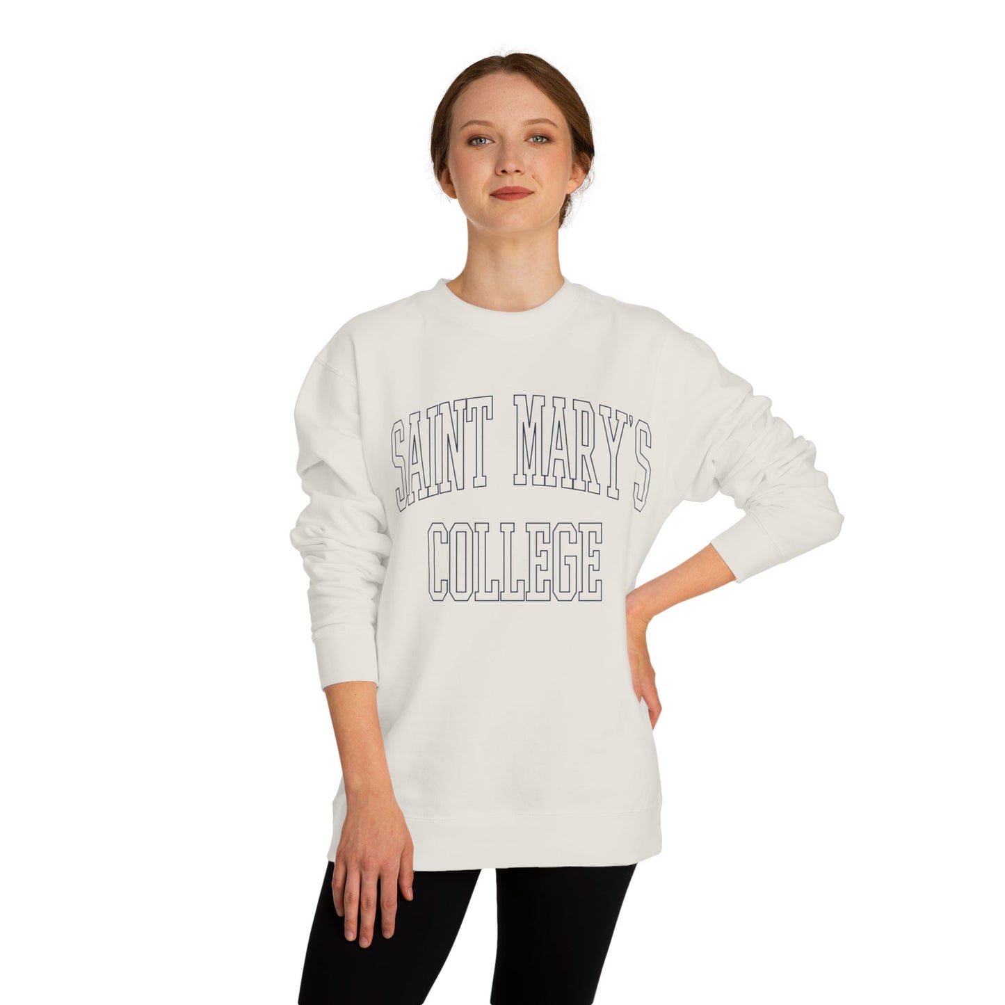 Saint Mary's College Outline Unisex Crew Neck Sweatshirt | Notre Dame, IN | Better in Blue Co.