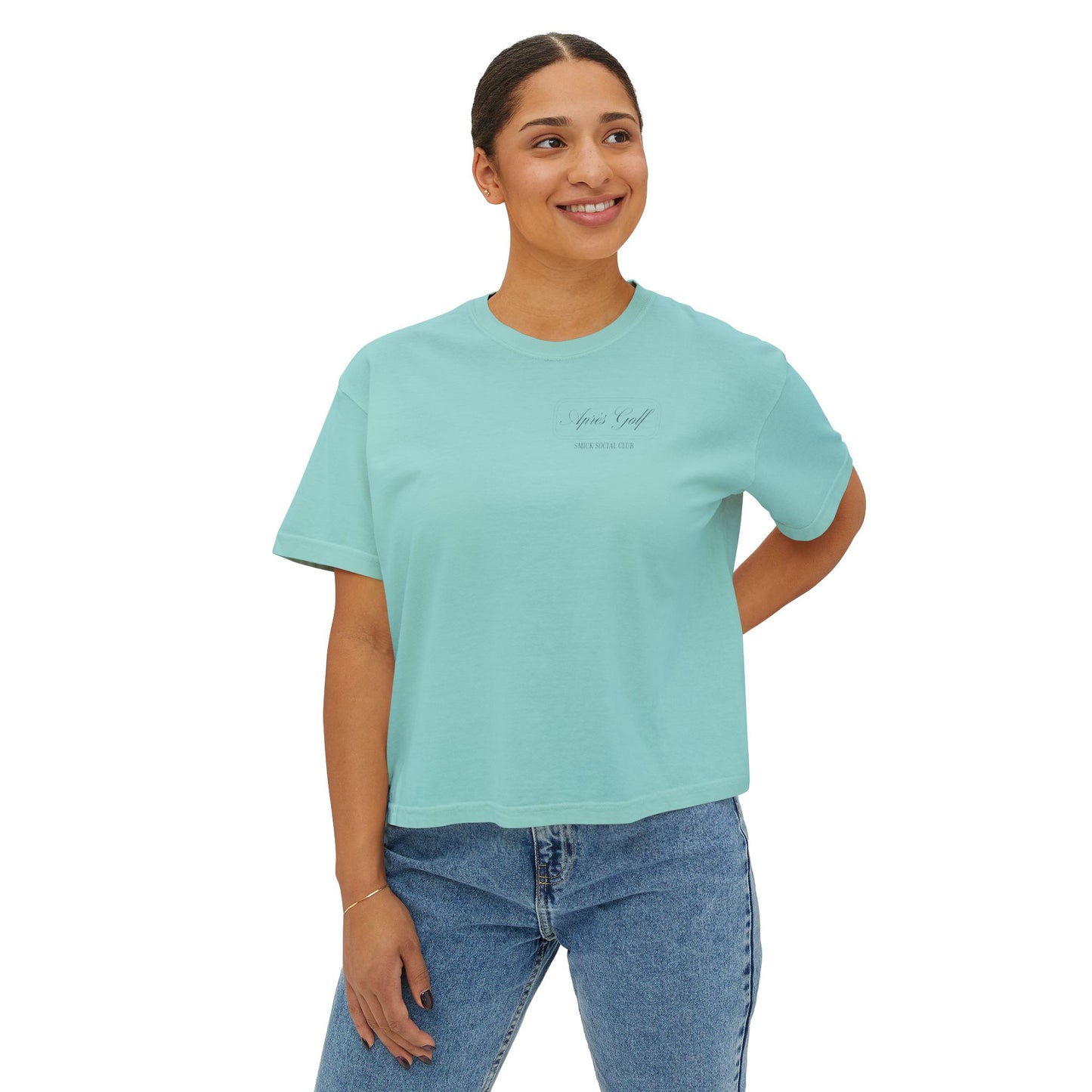 Saint Mary's College Après Golf Smick Social Club Women's Boxy Tee | Better in Blue Co.