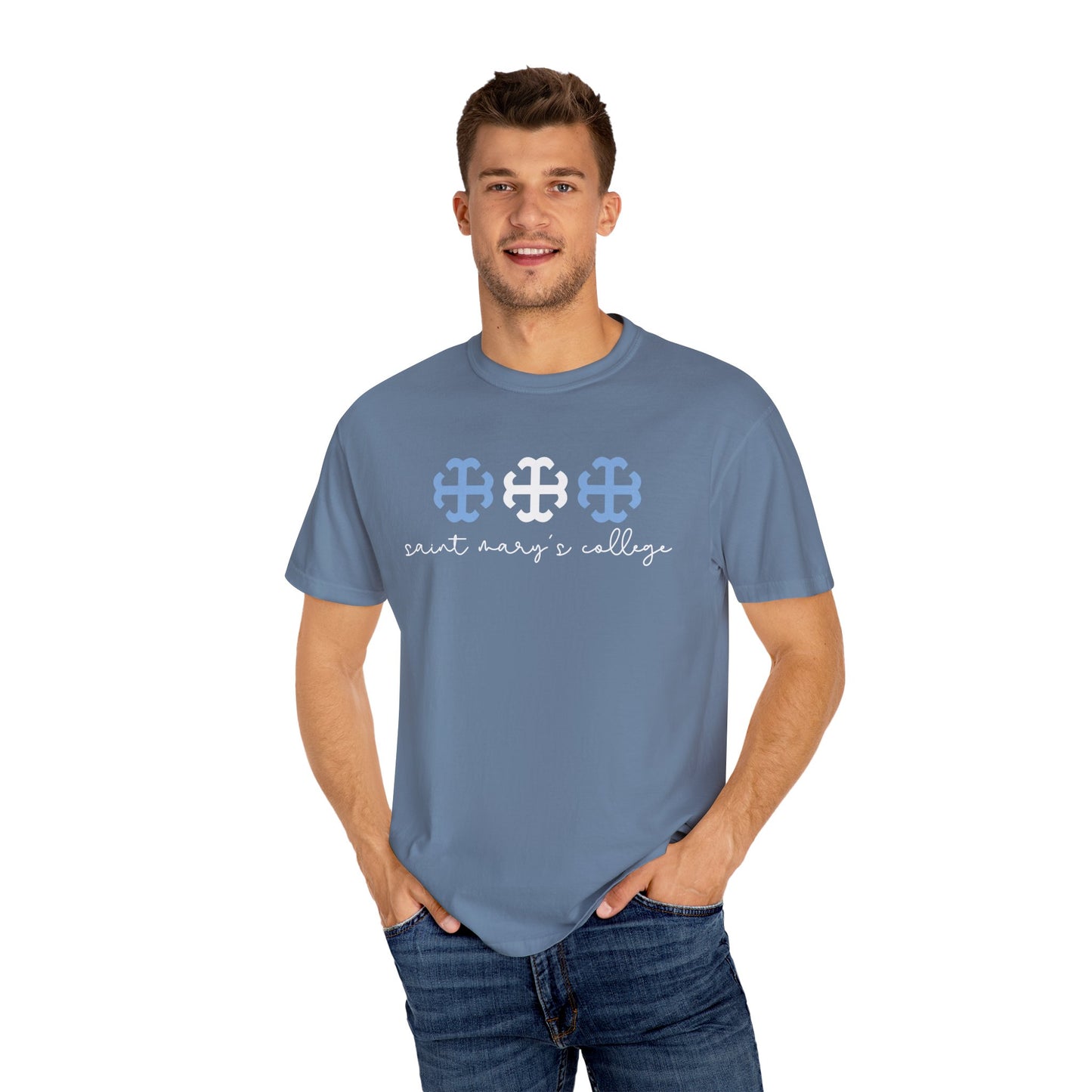Saint Mary's College Triple French Cross Tee 2.0 | Belles Blue | Better in Blue Co.
