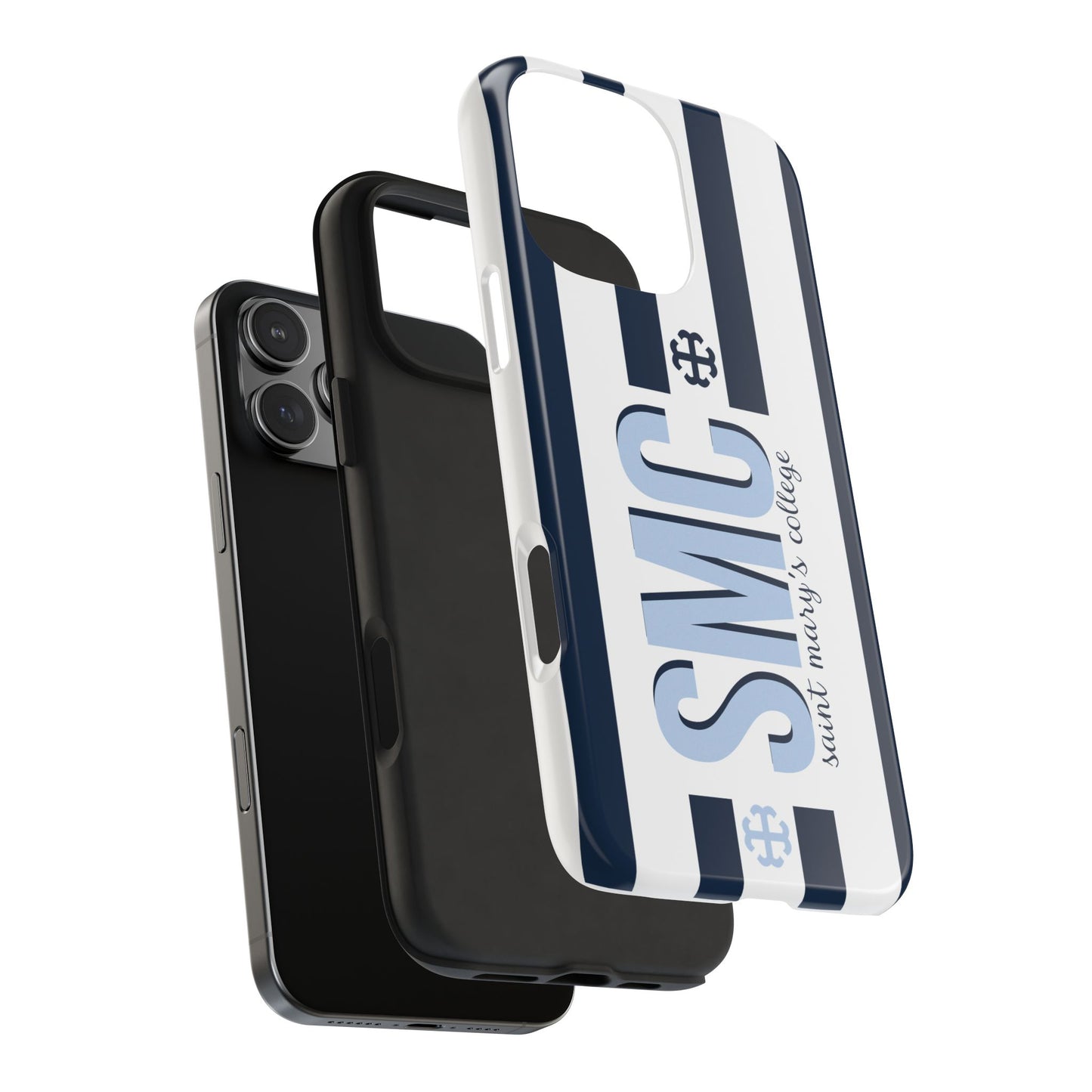 Saint Mary's College Navy Blue Striped Phone Case | French Cross | Better in Blue Co.