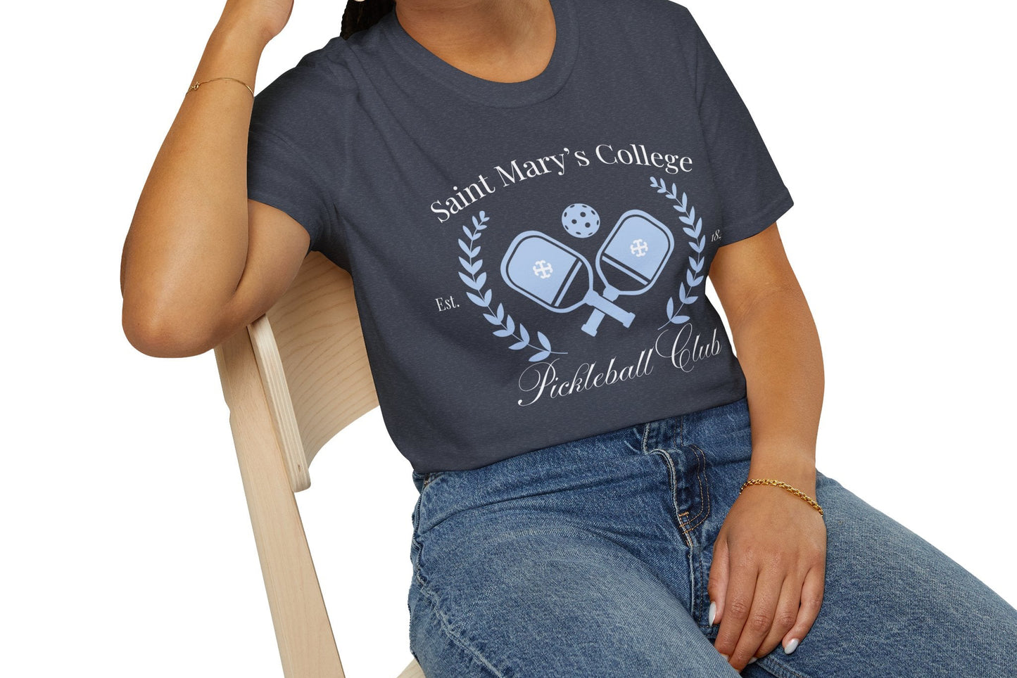 Saint Mary's College Pickleball Club T-Shirt | French Cross | Better in Blue Co.
