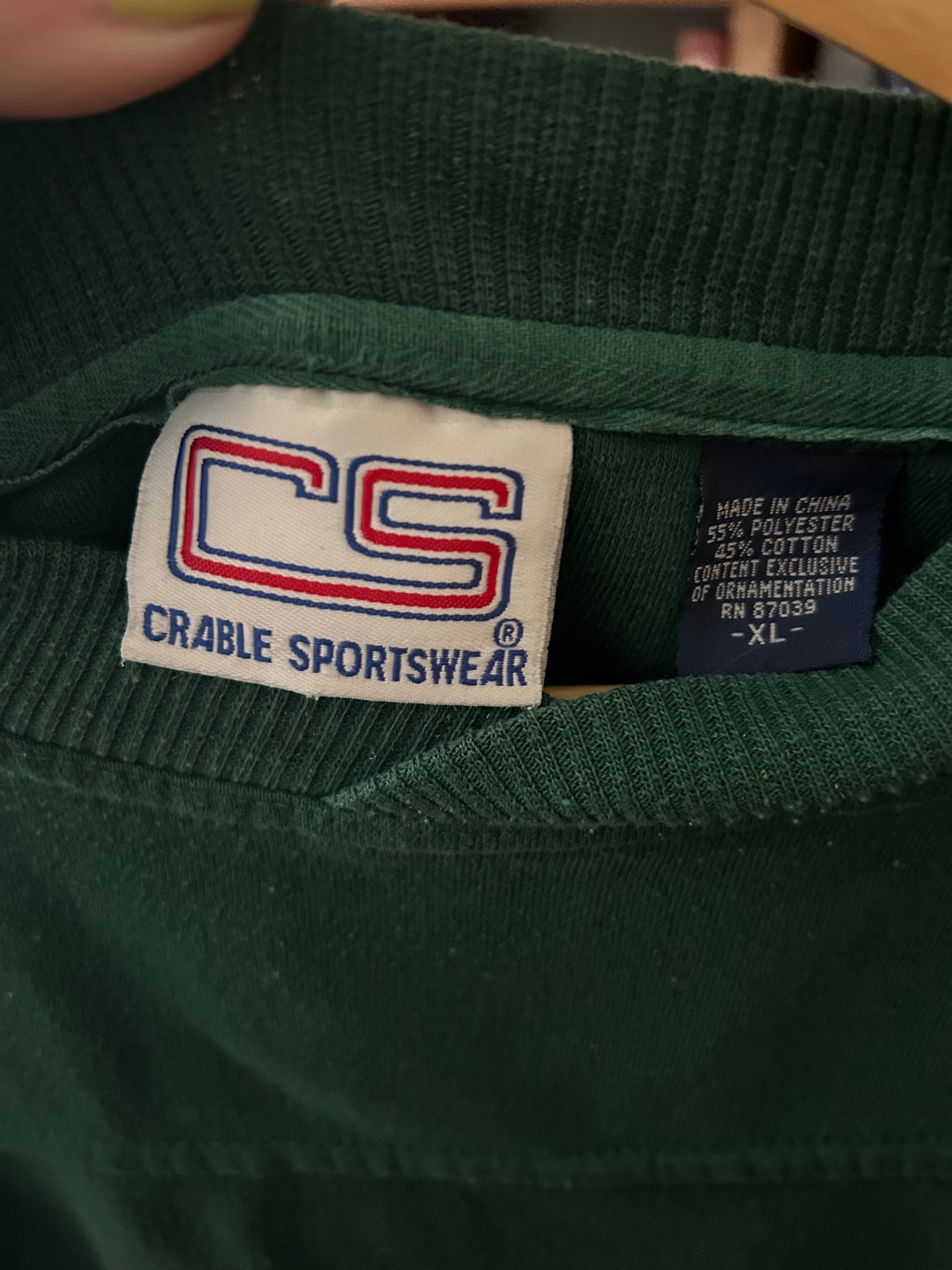 Vintage Notre Dame Green Sweatshirt Embriodered XL
