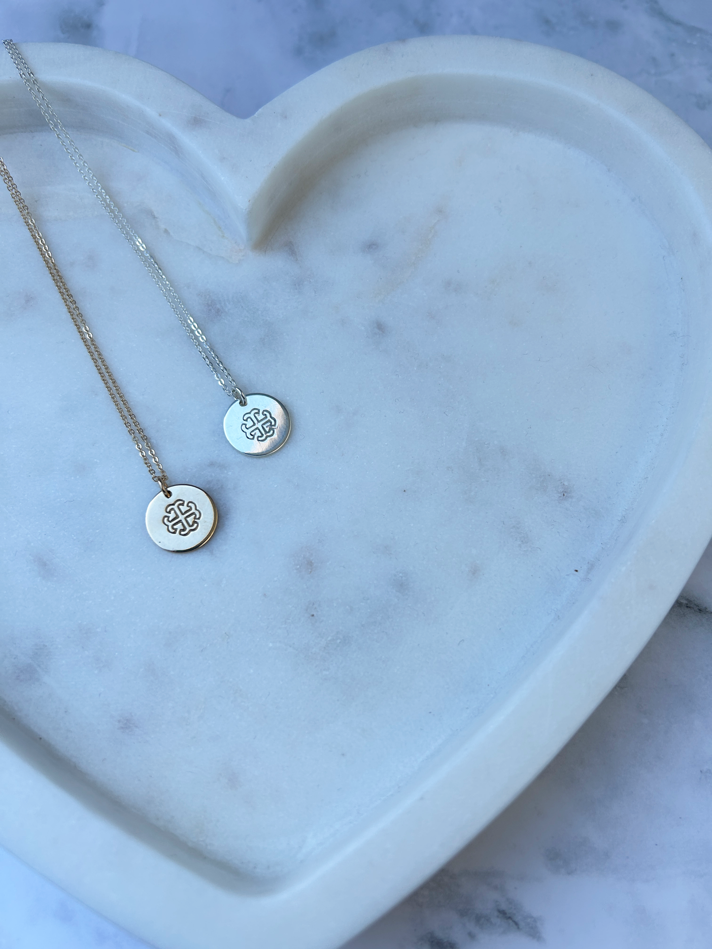 French Cross Stamped Necklace | ½" Disc | Saint Mary's College