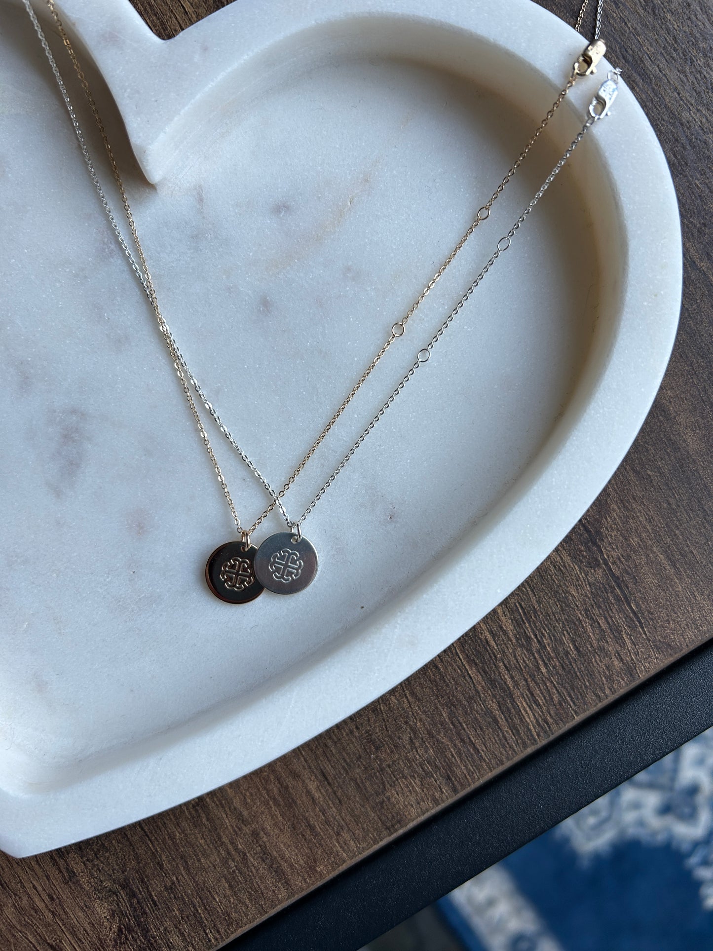 French Cross Stamped Necklace | ½" Disc | Saint Mary's College