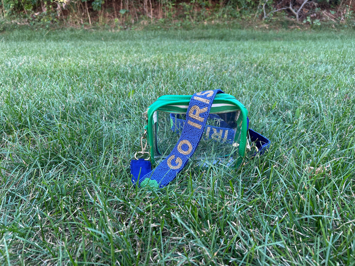 Notre Dame Beaded Purse Strap "Go Irish" with Clover | PRE-ORDER | Navy Blue | Gold | Better in Blue Co.