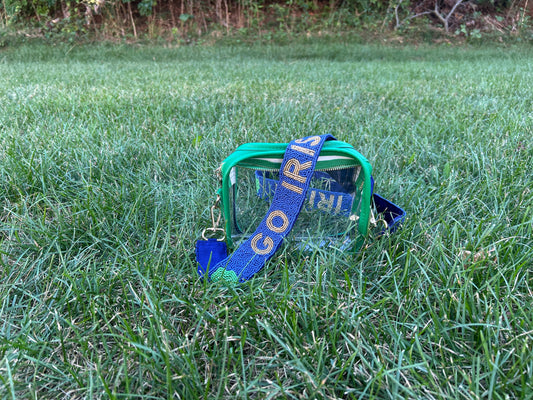Notre Dame Beaded Purse Strap "Go Irish" with Clover | PRE-ORDER | Navy Blue | Gold | Better in Blue Co.