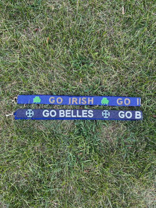 Saint Mary's College and Notre Dame Beaded Purse Straps | PRE-ORDER | Go Belles | Go Irish | Combined Offer