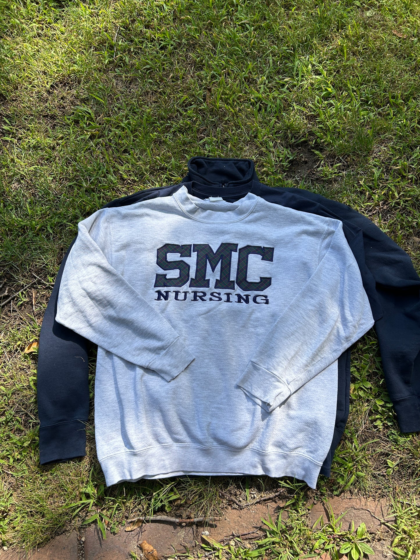 Vintage Saint Mary's College Large Plaid Nursing Crewneck