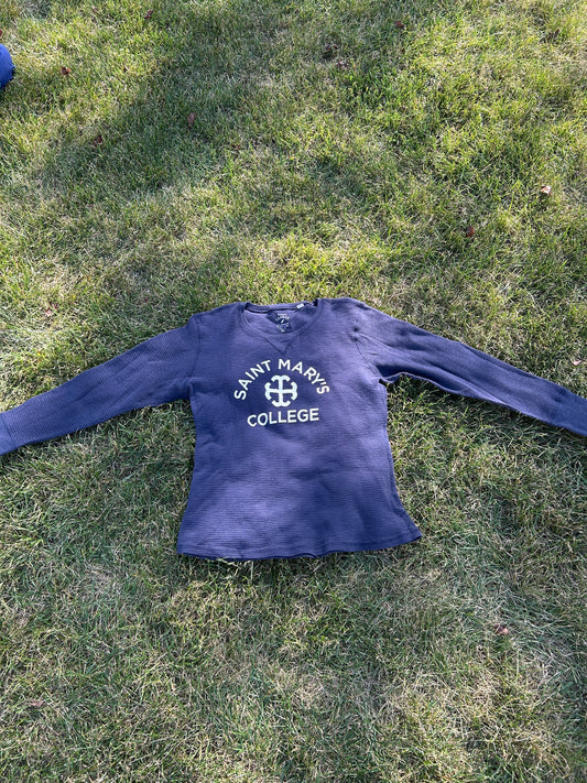 Saint Mary's College XL Navy Blue League Waffle Long Sleeve